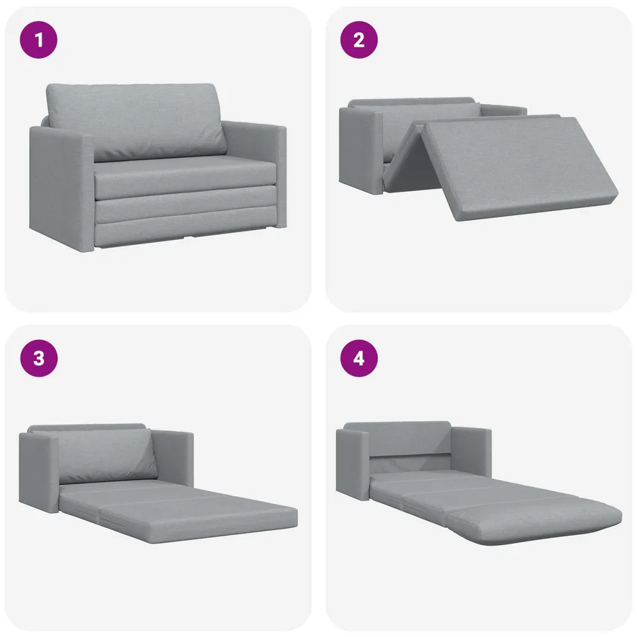 Canapé-Lit 110cm Gris clair tissu - 10