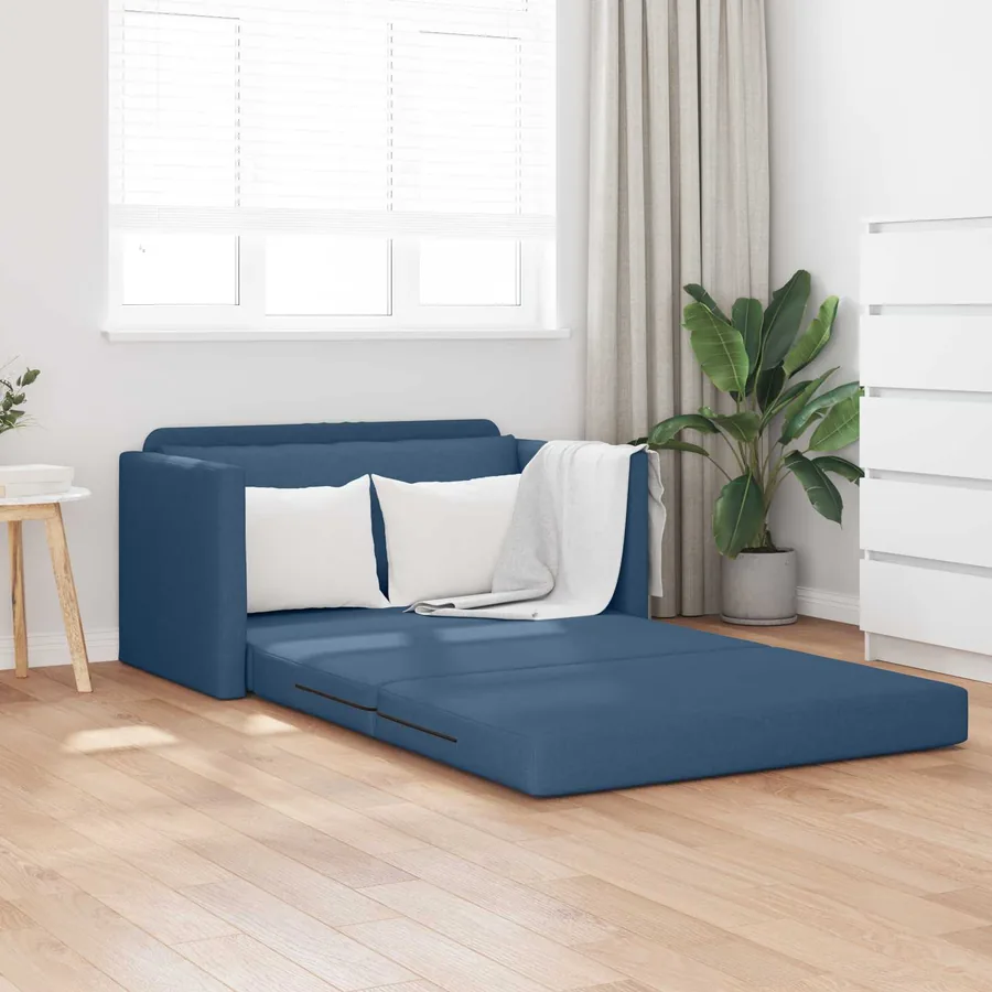 Canapé-Lit 110cm Bleu tissu