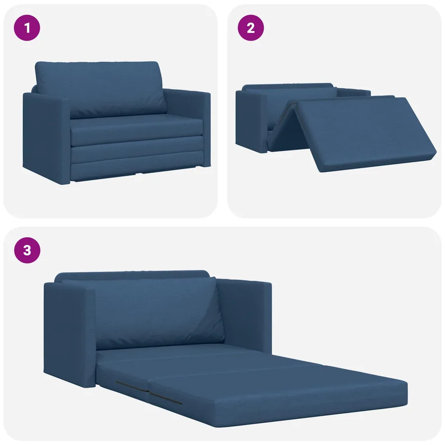 Canapé-Lit 110cm Bleu tissu - 10