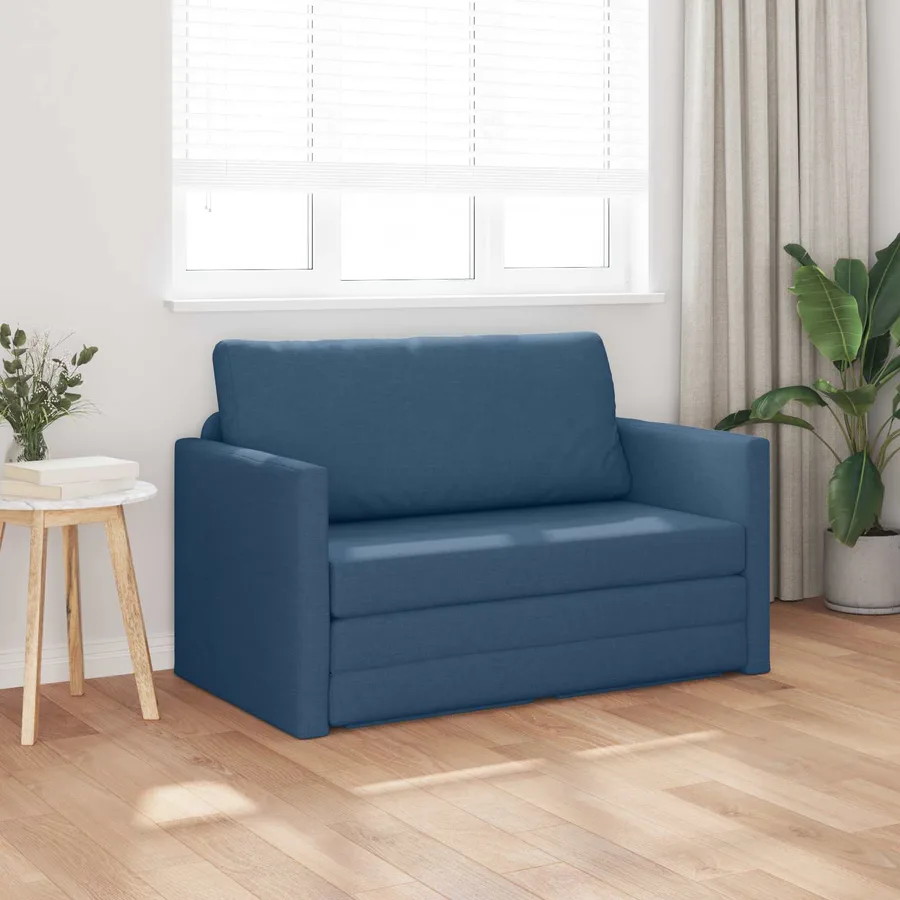 Canapé-Lit 110cm Bleu tissu - 3