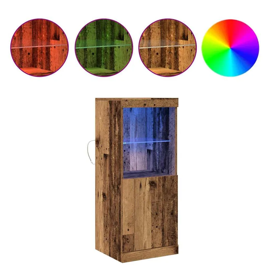 Buffet LED Bois ancien 41 x 37 x 100 cm Bois d'ingénierie - 2