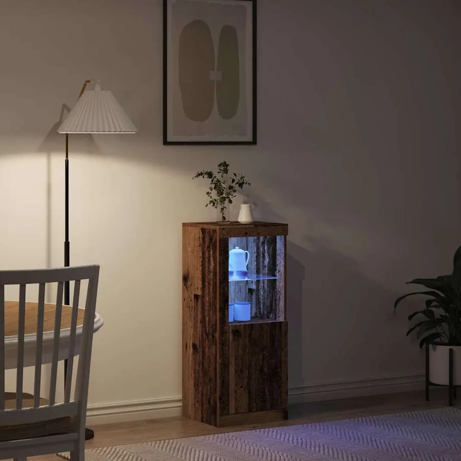 Buffet LED Bois ancien 41 x 37 x 100 cm Bois d'ingénierie - 4