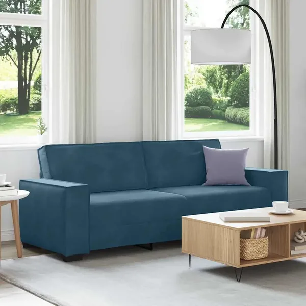 Canapé à 3 places Bleu 220x78x84 cm Velours