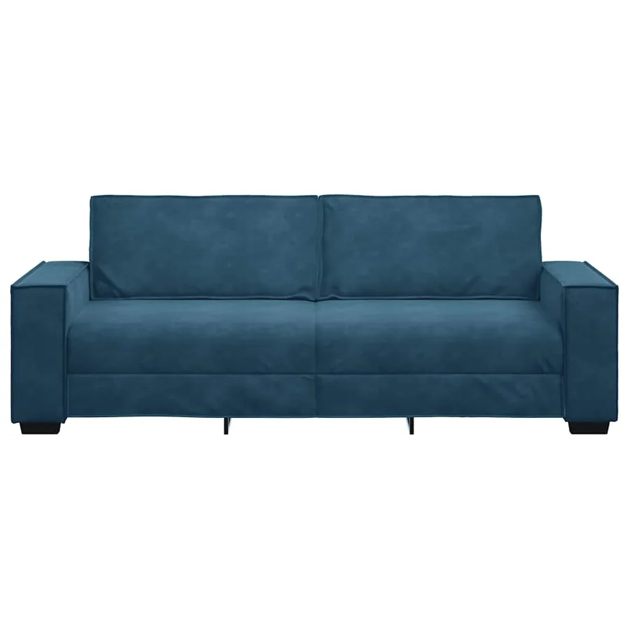 Canapé à 3 places Bleu 220x78x84 cm Velours - 4