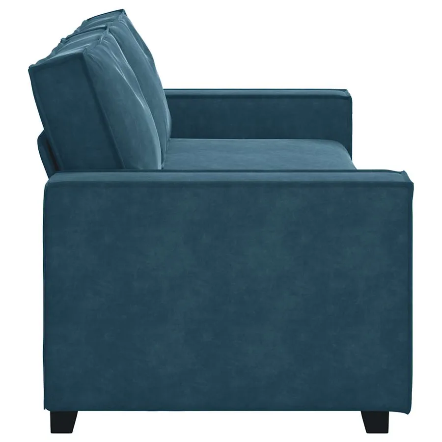 Canapé à 3 places Bleu 220x78x84 cm Velours - 5