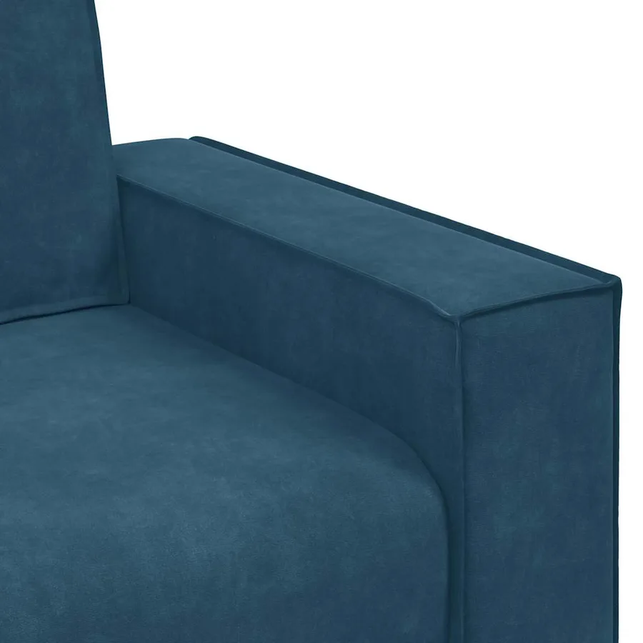 Canapé à 3 places Bleu 220x78x84 cm Velours - 7