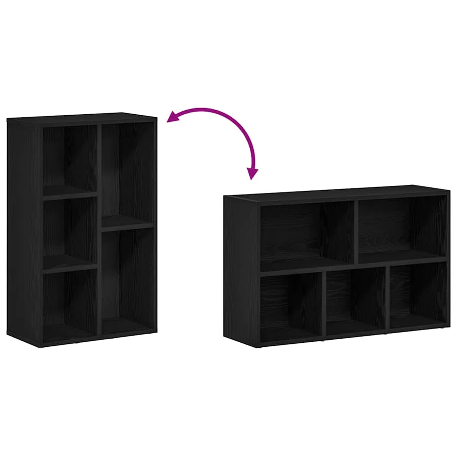 Bibliothèque en chêne noir 50 x 25 x 80 cm bois d'ingénierie - 8