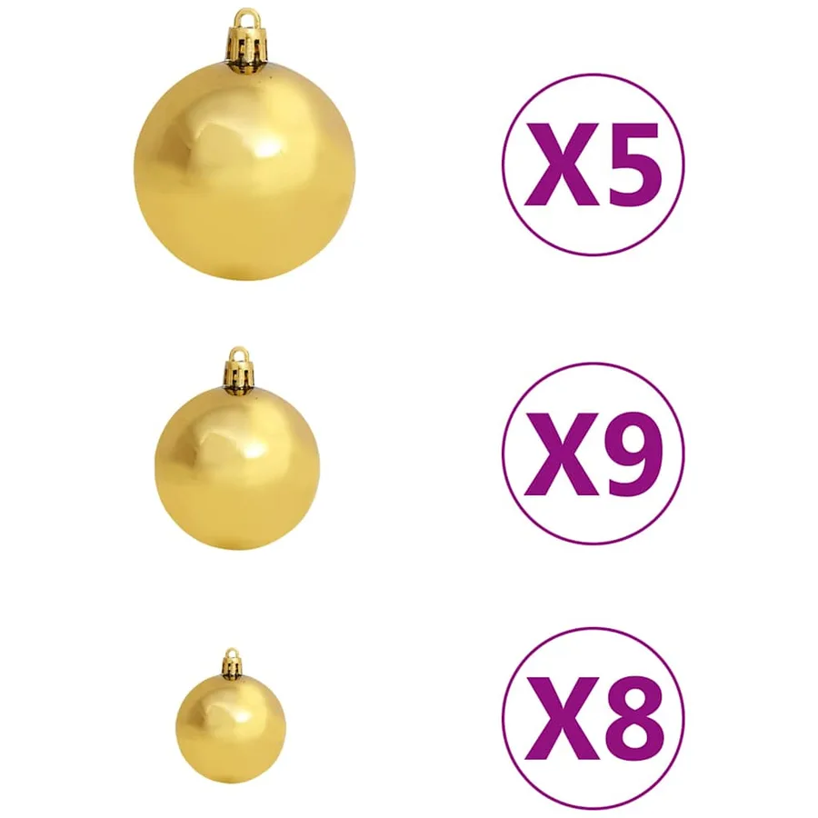 Arbre de Noël artificiel pré-éclairé et boules 120 cm vert - 7