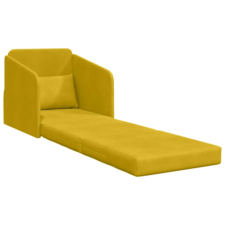 Canapé-Lit Jaune 65 x 80 x 83 cm Velours - 4