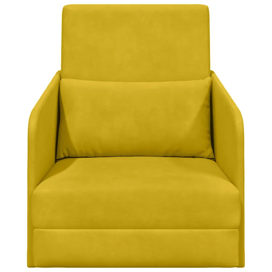 Canapé-Lit Jaune 65 x 80 x 83 cm Velours - 5