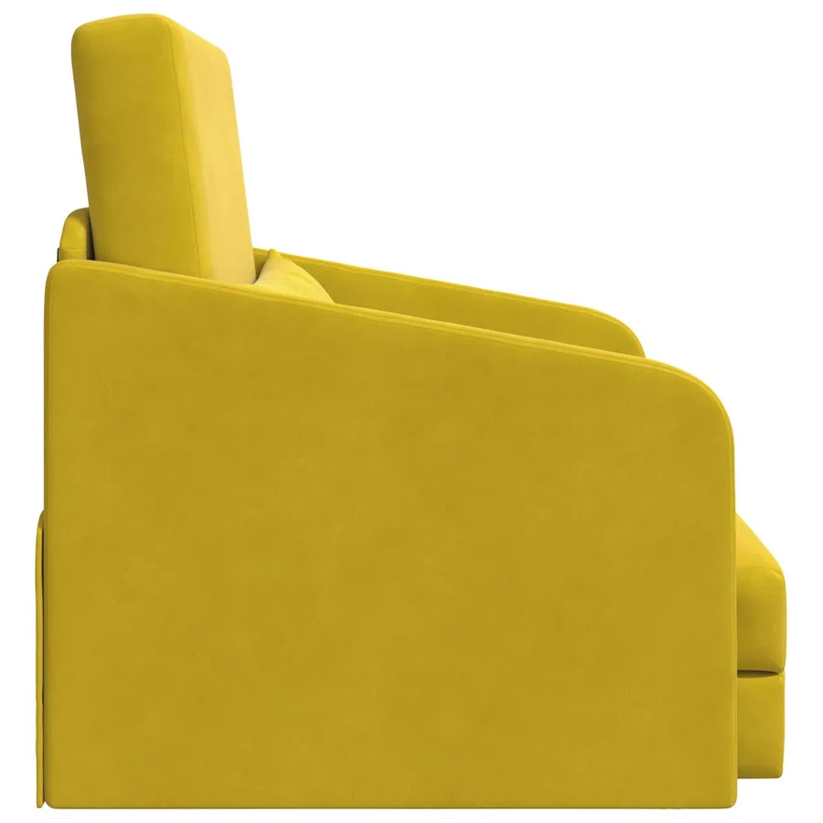 Canapé-Lit Jaune 65 x 80 x 83 cm Velours - 6