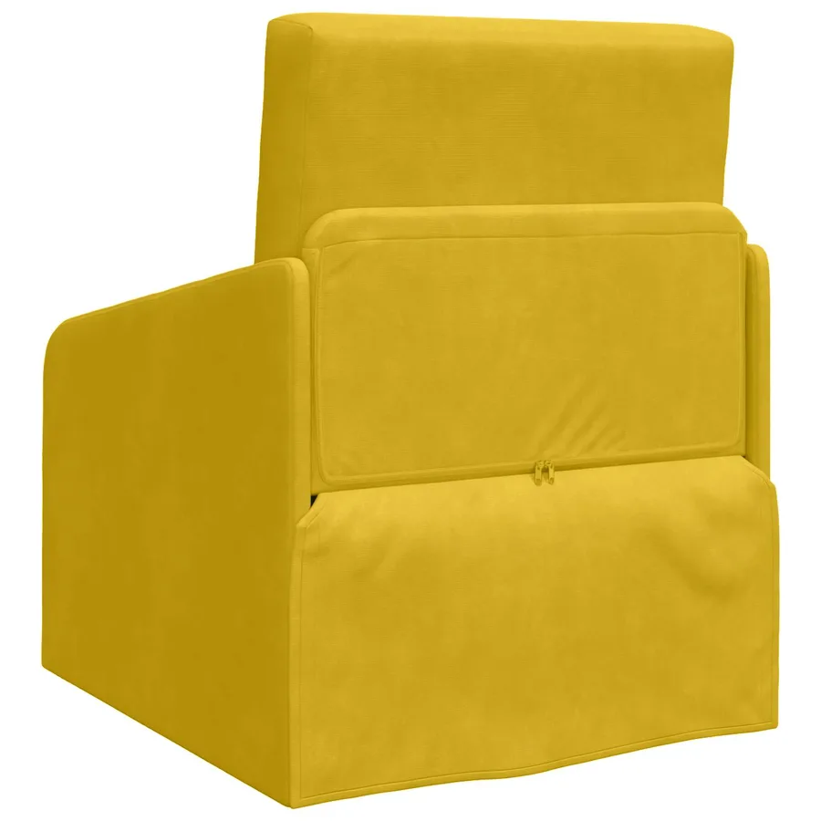 Canapé-Lit Jaune 65 x 80 x 83 cm Velours - 7