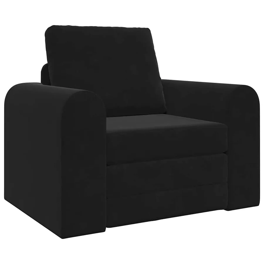 Canapé-Lit Noir 98 x 71 x 83 cm Velours - 2