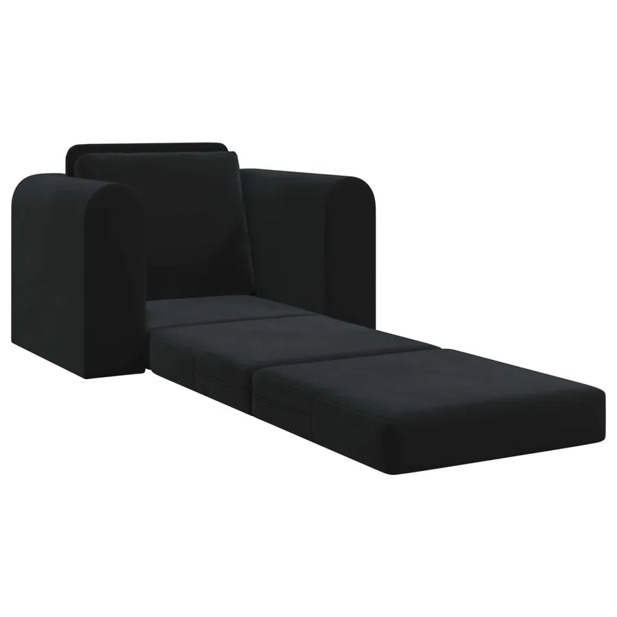 Canapé-Lit Noir 98 x 71 x 83 cm Velours - 3