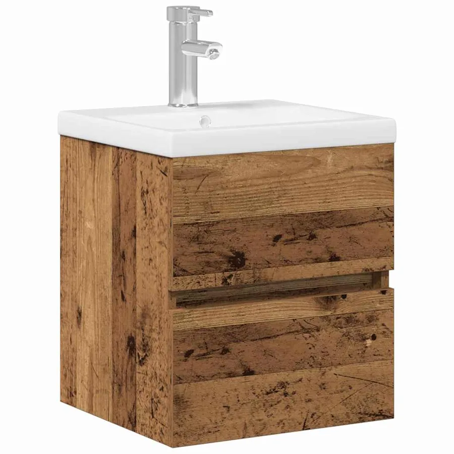 Meuble de Lavabo de Salle de Bain Chêne noir 41 x 39 x 62 cm - 2