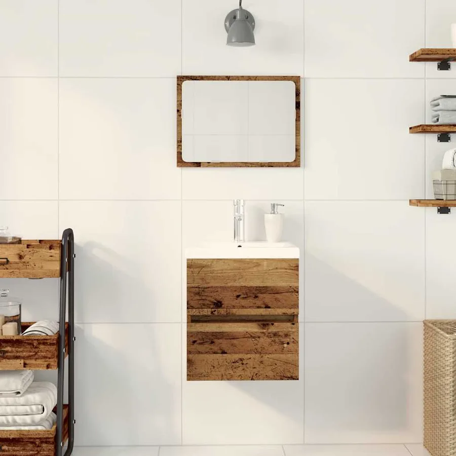 Meuble de Lavabo de Salle de Bain Chêne noir 41 x 39 x 62 cm - 4