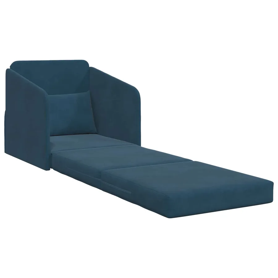 Canapé-Lit Bleu 65 x 80 x 83 cm Velours - 4