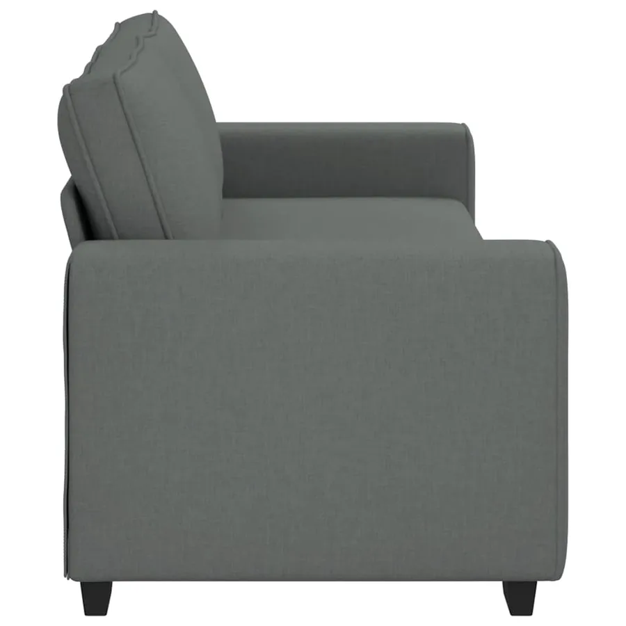 Canapé à 3 places gris foncé 220x77x82 cm tissu - 5