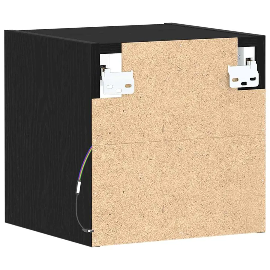 Cabinet de Chevet Murale LED Noir 30 x 28,5 x 30 cm - 7