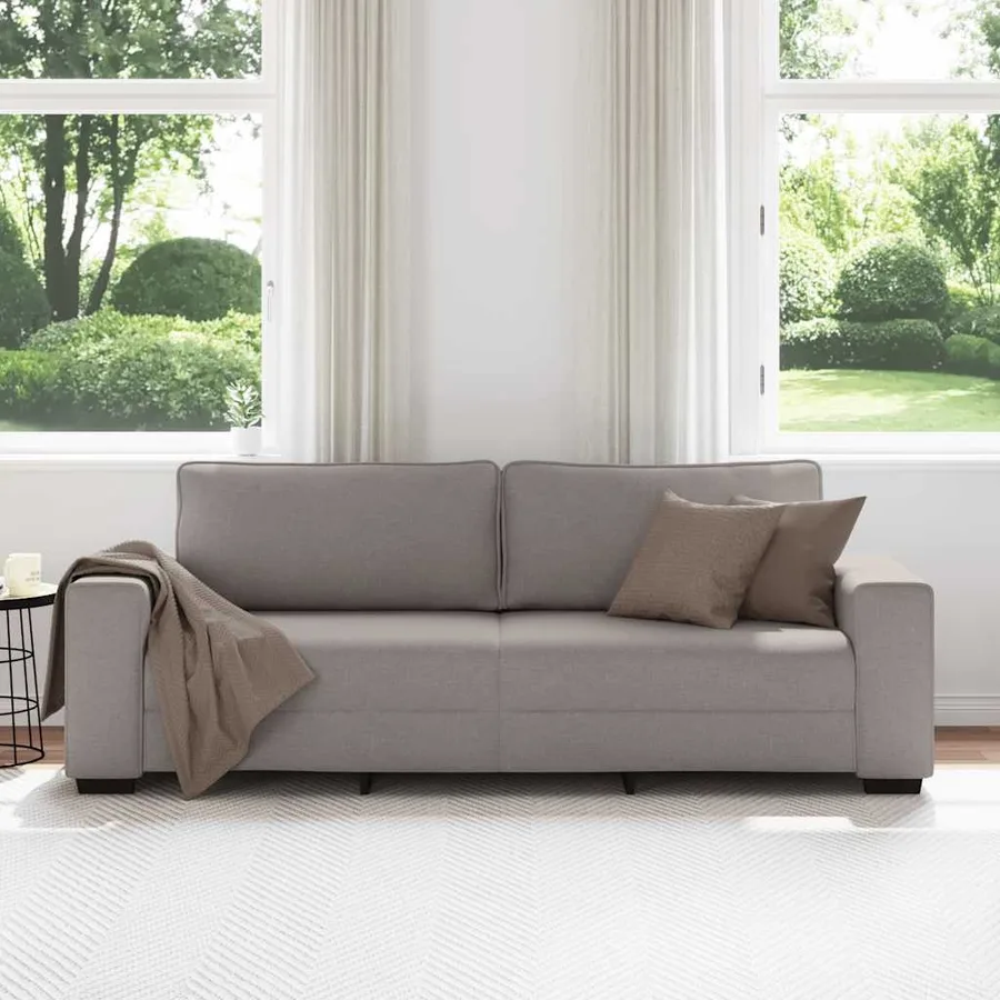 Canapé 3 places taupe 220x77x82 cm en tissu - 3