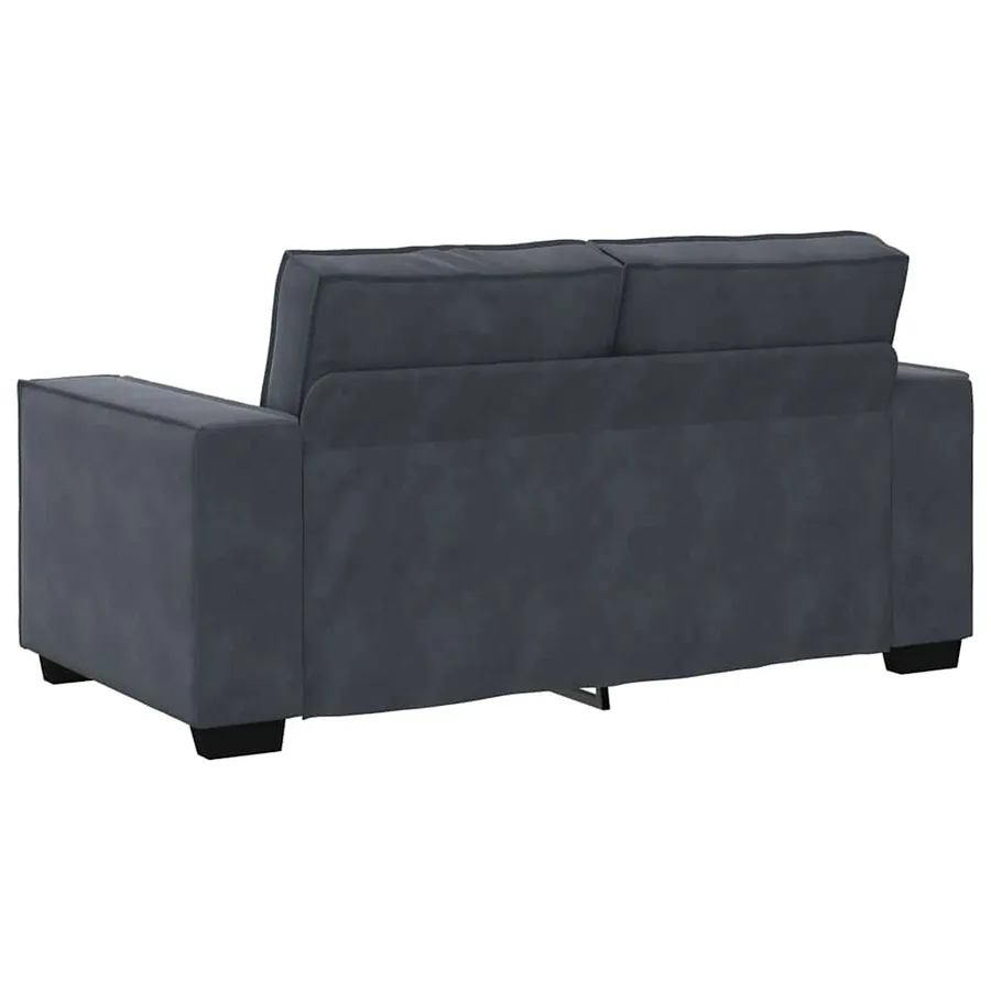 Ensemble canapé 2 pcs avec coussins velours gris foncé - 6