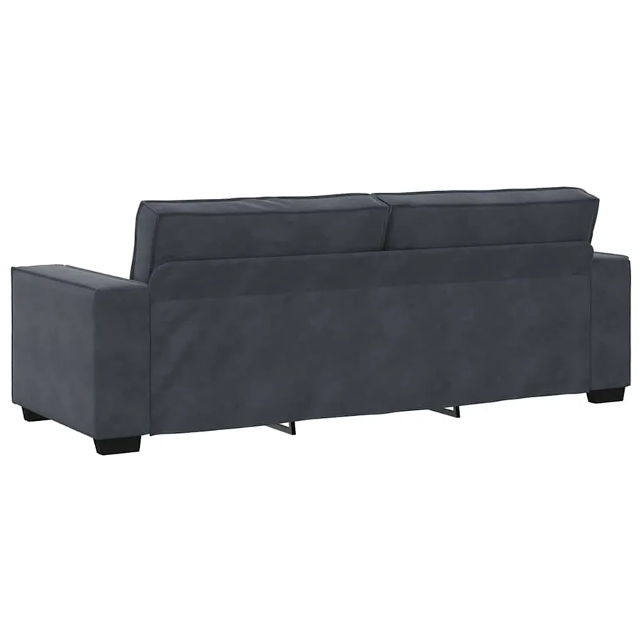 Ensemble canapé 2 pcs avec coussins velours gris foncé - 7