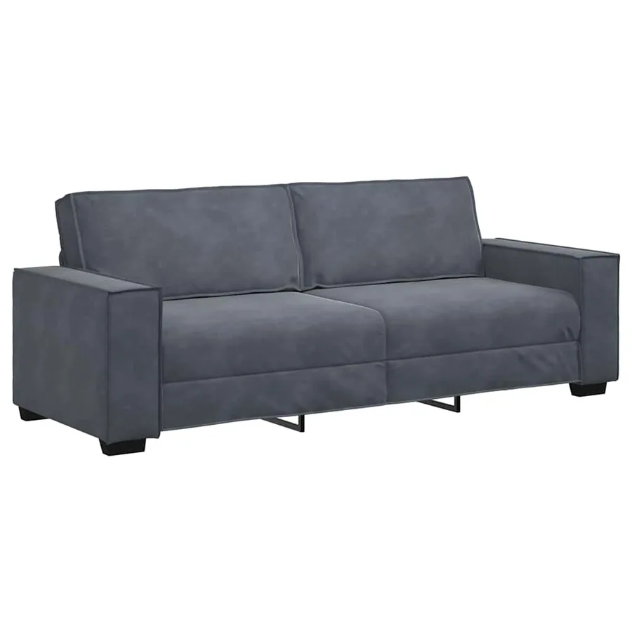 Ensemble de canapés 3 pcs avec coussins Gris foncé Velours - 6
