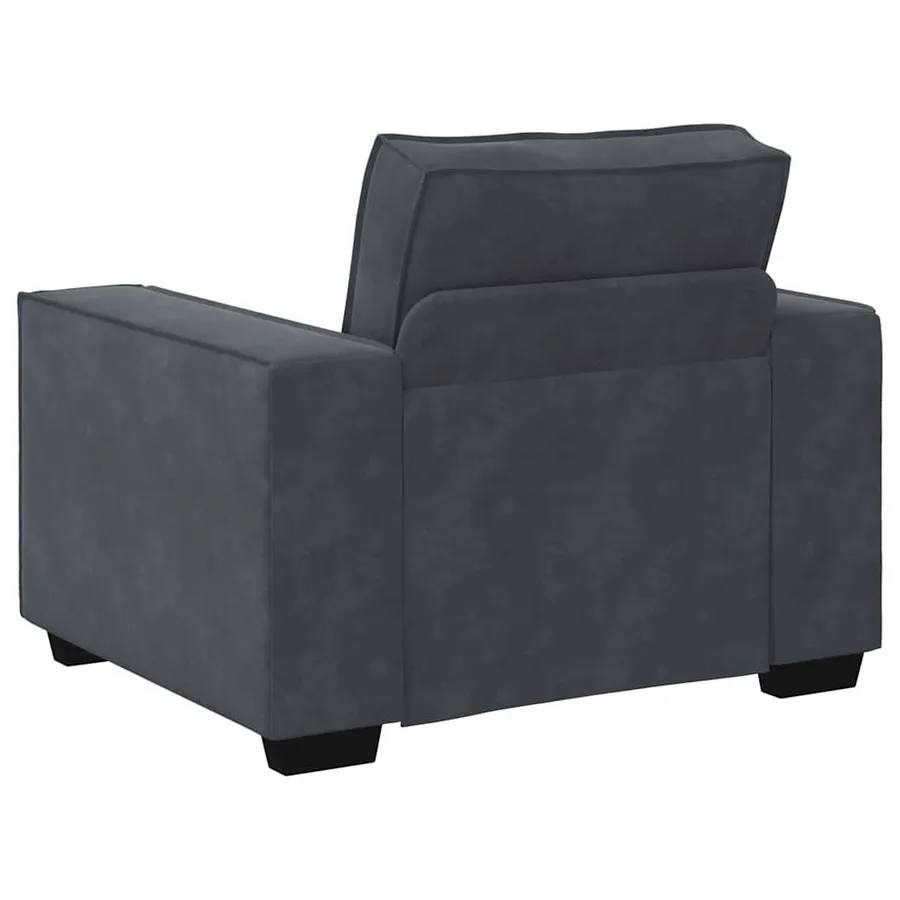 Ensemble de canapés 3 pcs avec coussins Gris foncé Velours - 7