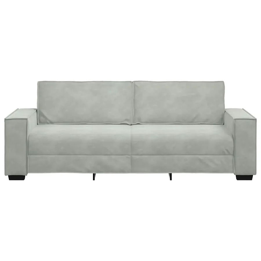 Canapé à 3 places Gris clair 220x78x84 cm Velours - 4
