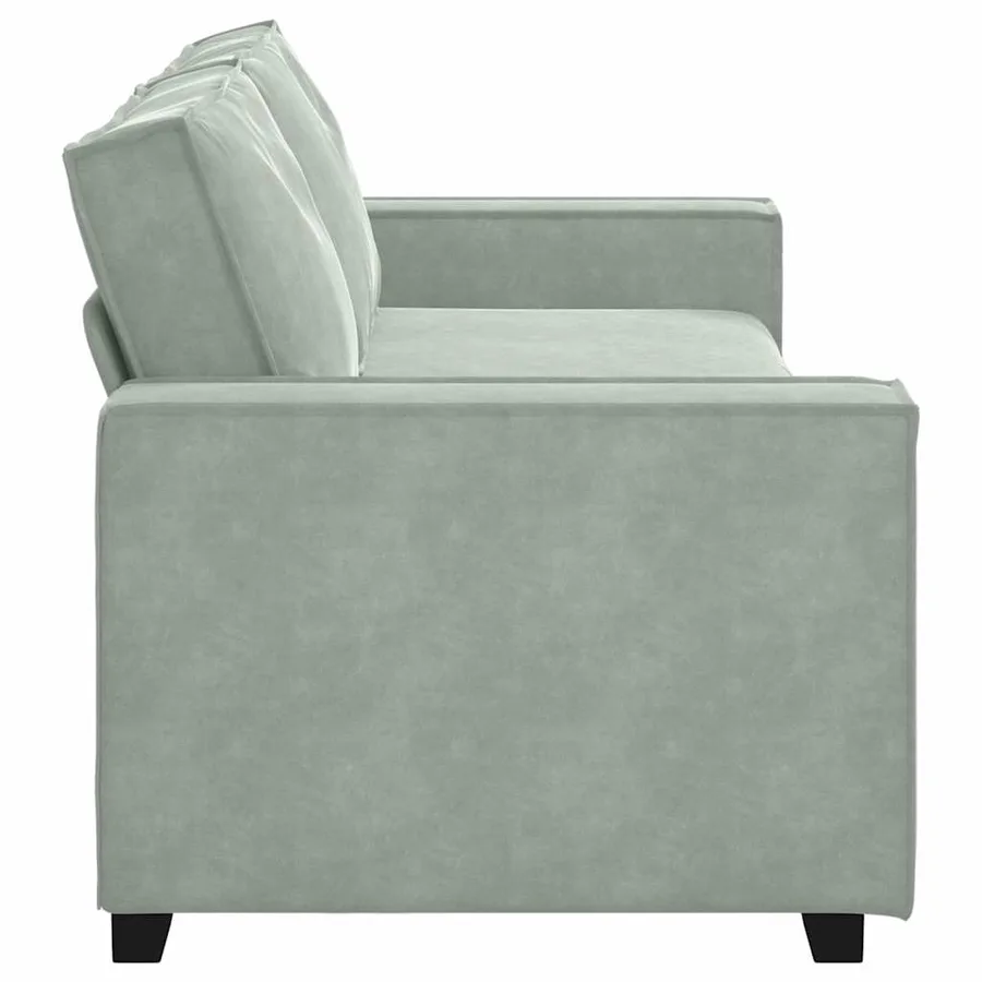 Canapé à 3 places Gris clair 220x78x84 cm Velours - 5