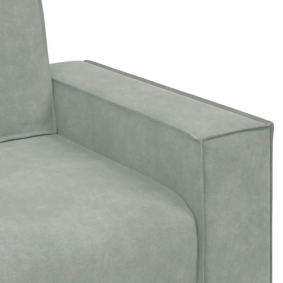 Canapé à 3 places Gris clair 220x78x84 cm Velours - 7
