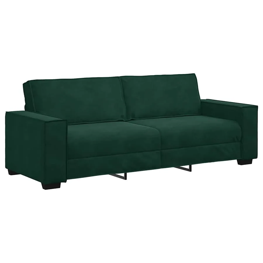 Canapé à 3 places Vert foncé 220x78x84 cm Velours - 2