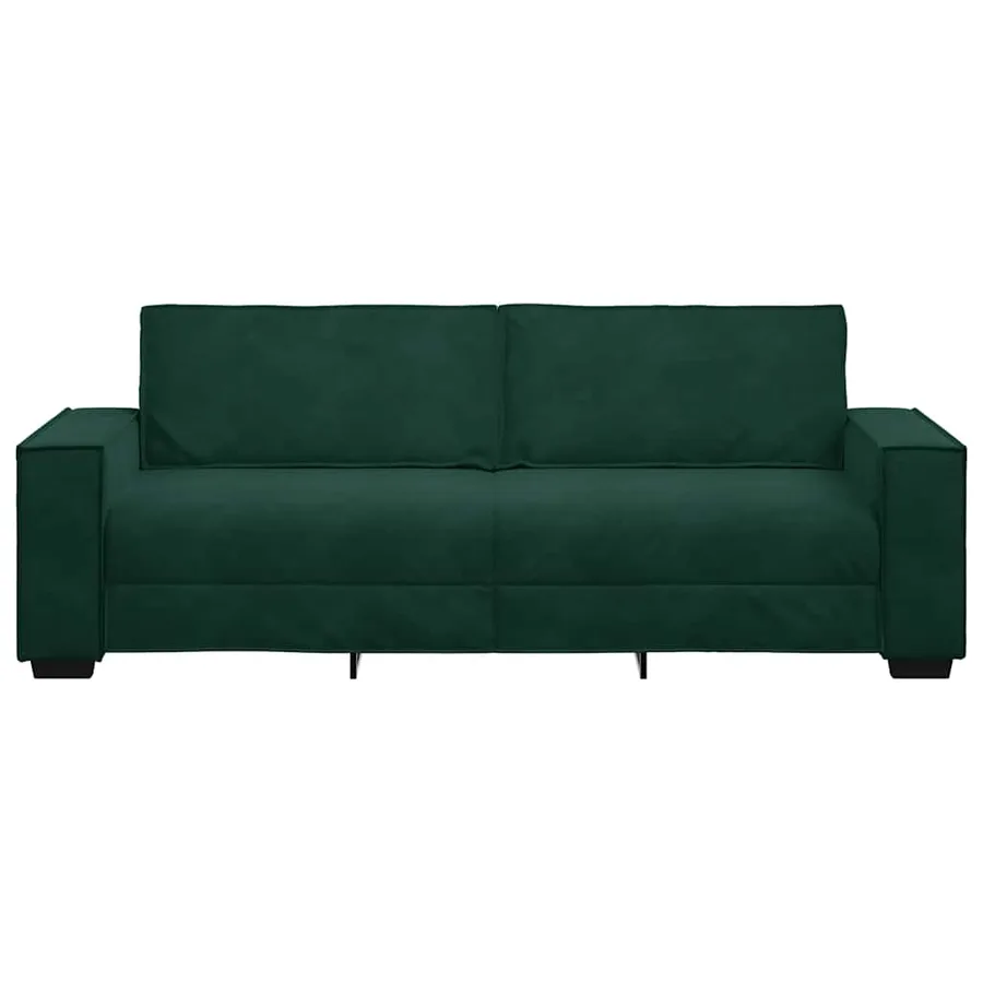 Canapé à 3 places Vert foncé 220x78x84 cm Velours - 4