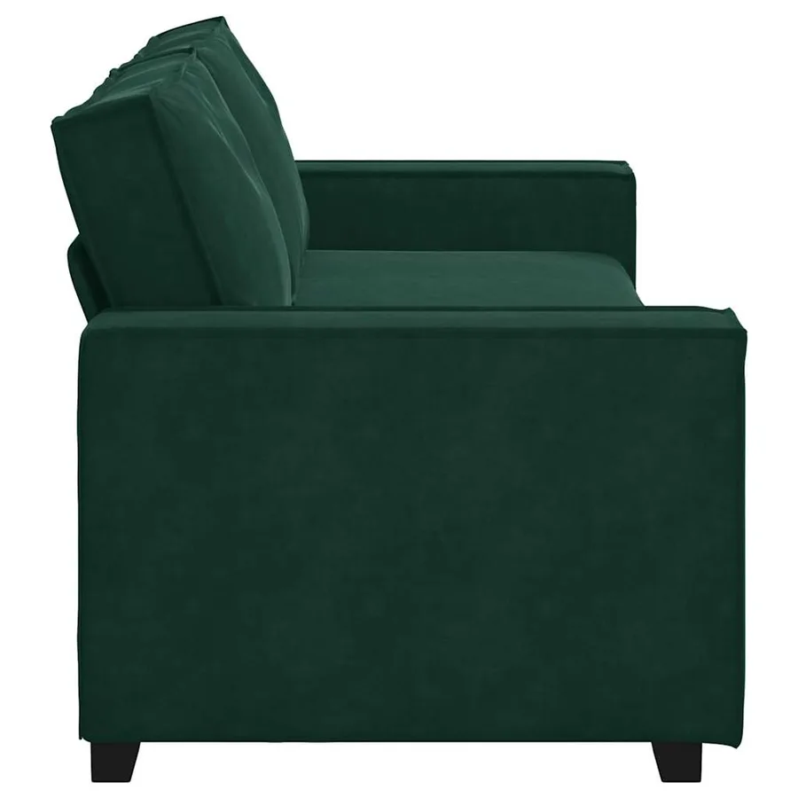 Canapé à 3 places Vert foncé 220x78x84 cm Velours - 5