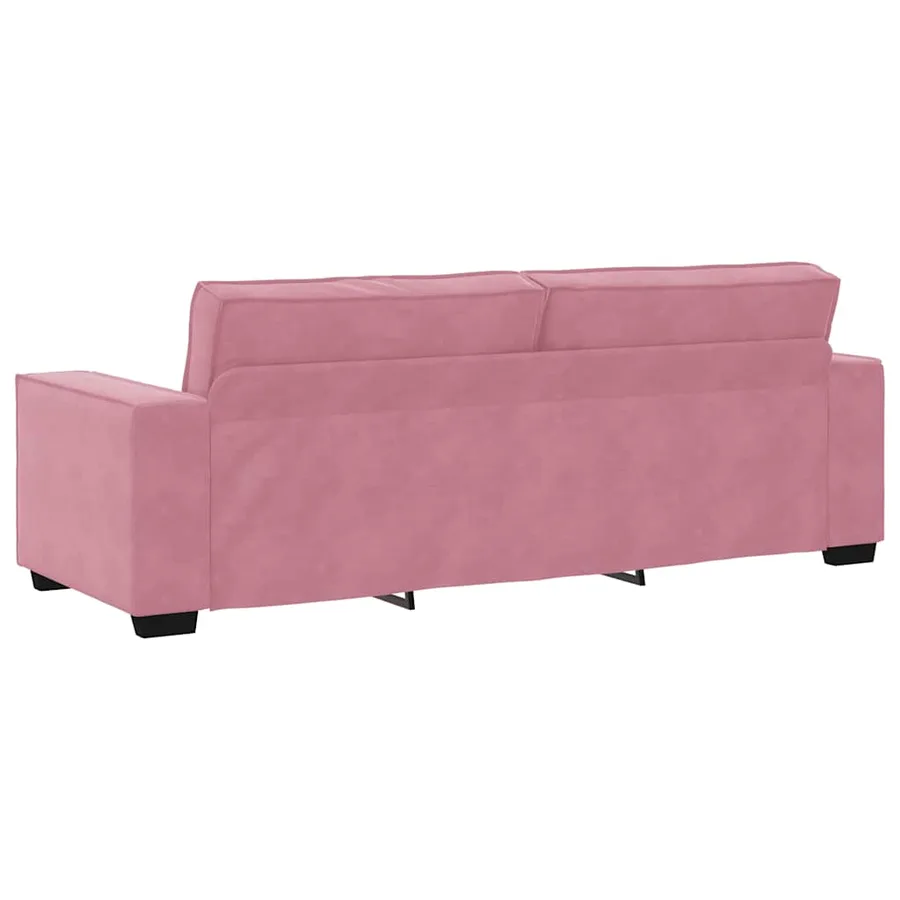 Ensemble canapé 2 pcs avec coussins velours rose - 7