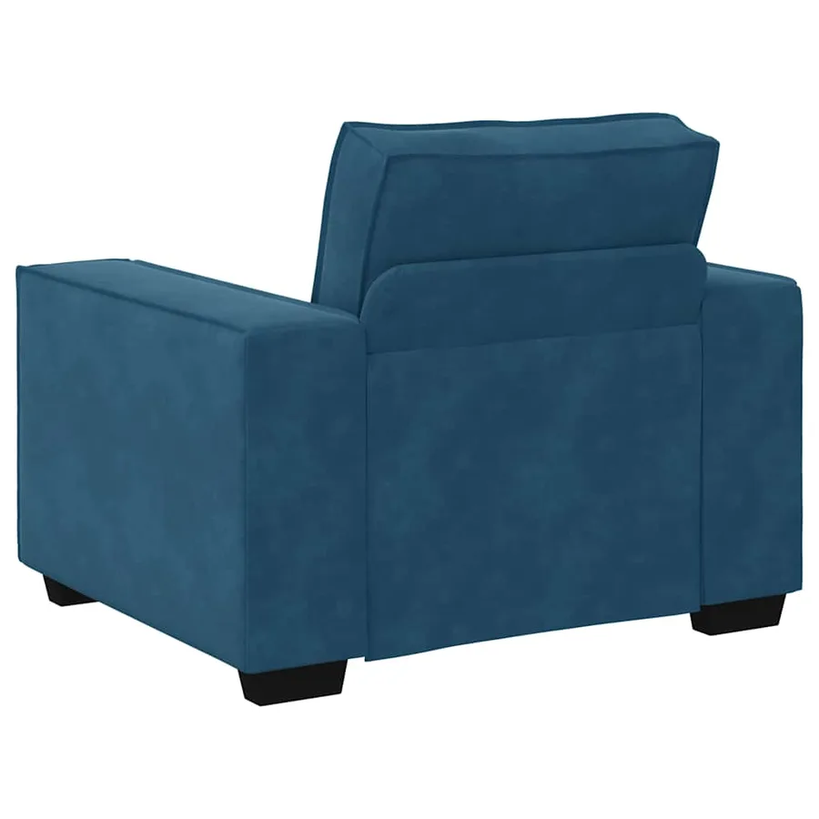 Ensemble de canapés 3 pcs avec coussins Bleu Velours - 7