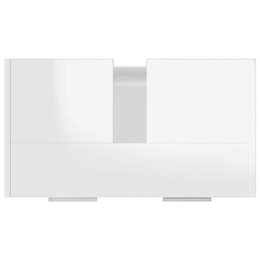 Armoire de salle de bain Blanc brillant Bois d'ingénierie - 8