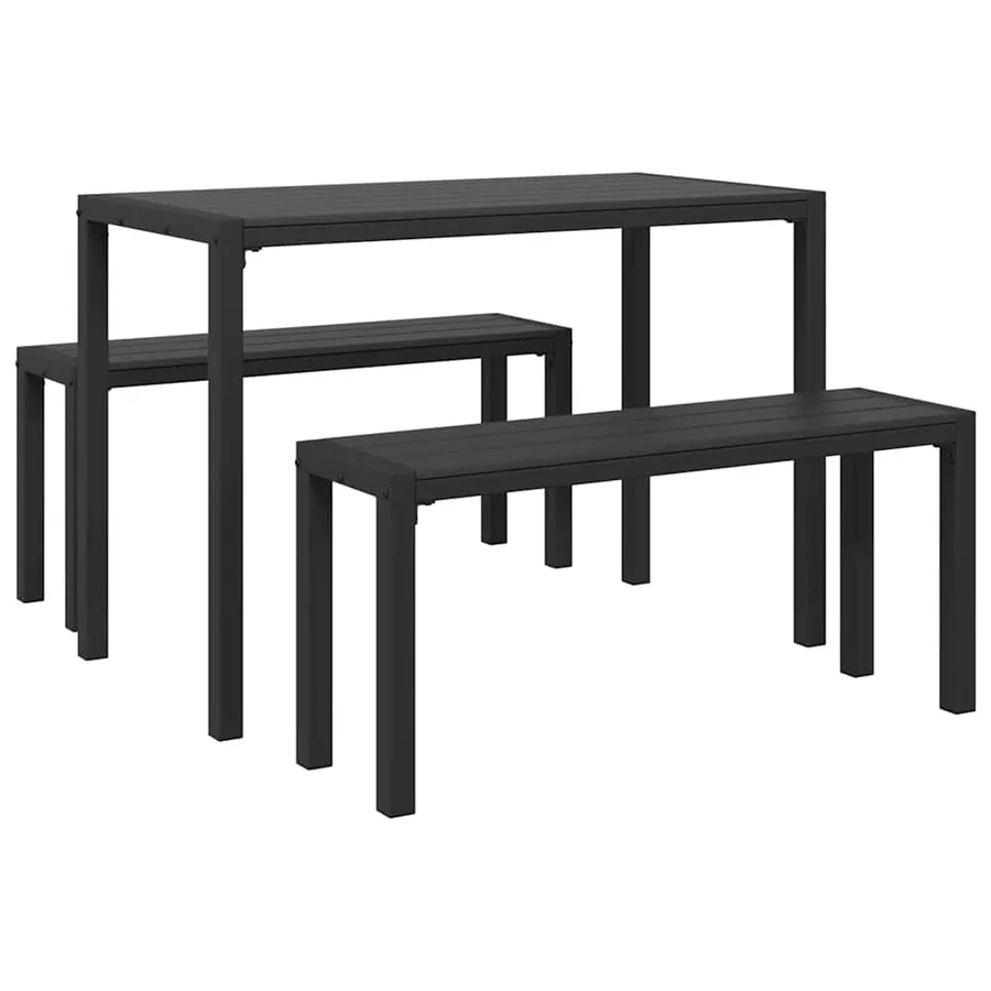 Ensemble de salle à manger pour jardin 3 pcs Anthracite Acier - 2