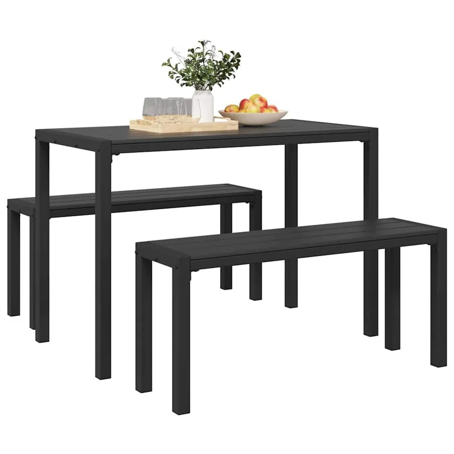 Ensemble de salle à manger pour jardin 3 pcs Anthracite Acier - 3