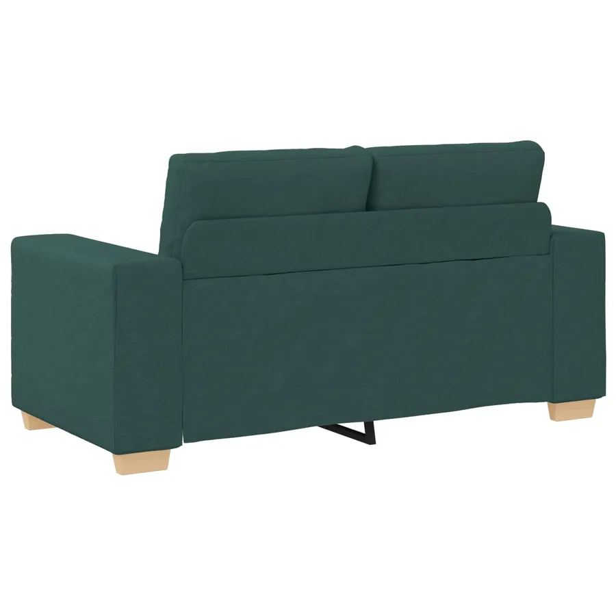 Canapé 2 pcs Vert foncé Tissu en lin mélangé - 6
