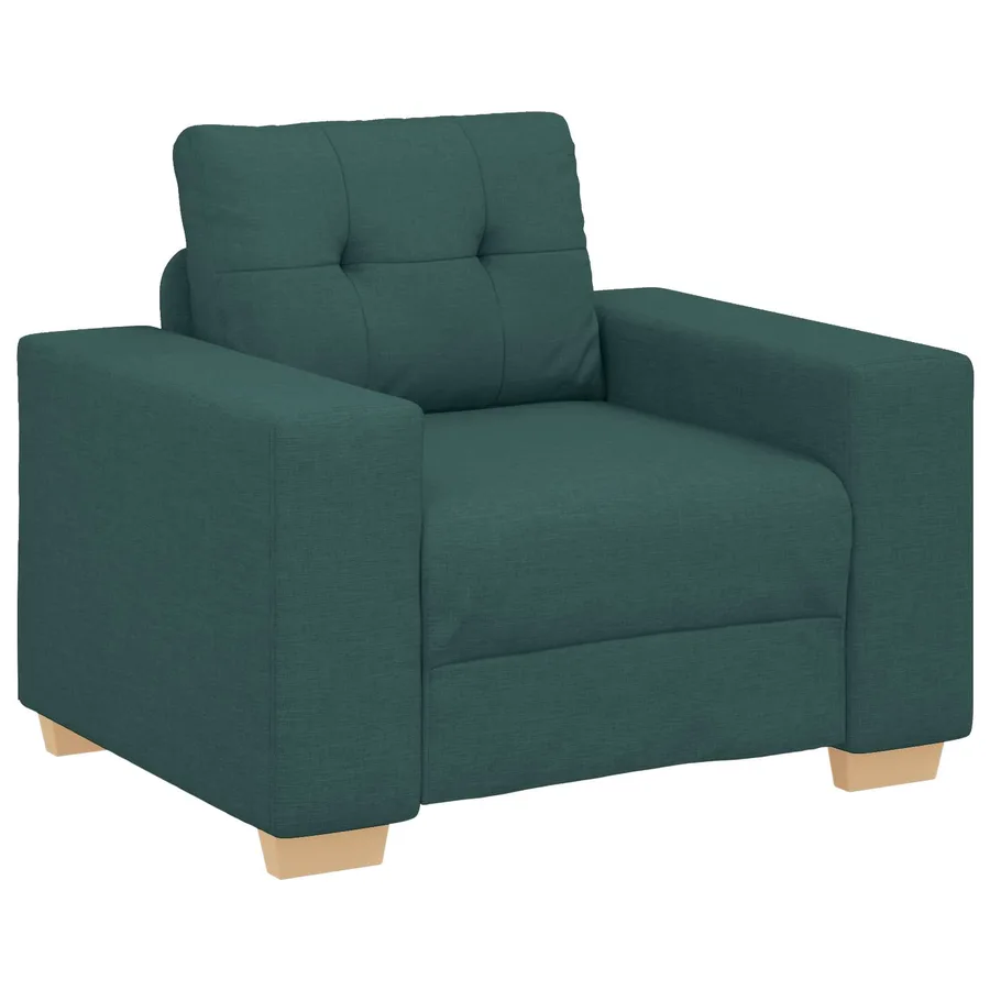 Canapé 3 pcs Vert foncé 221 x 80 x 80 cm Tissu en lin mélangé - 4