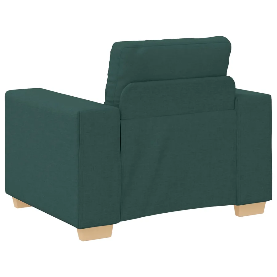 Canapé 3 pcs Vert foncé 221 x 80 x 80 cm Tissu en lin mélangé - 7