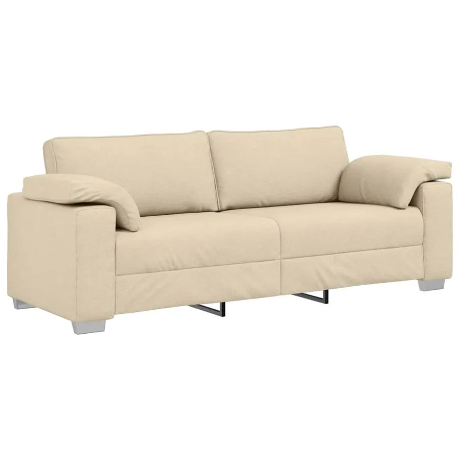 Sofa 3 places Crème 220 cm tissu - 2