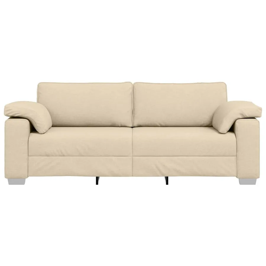 Sofa 3 places Crème 220 cm tissu - 5