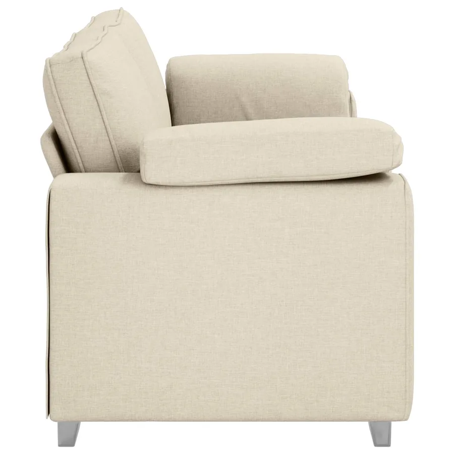 Sofa 3 places Beige 220 cm Tissu en lin mélangé - 5