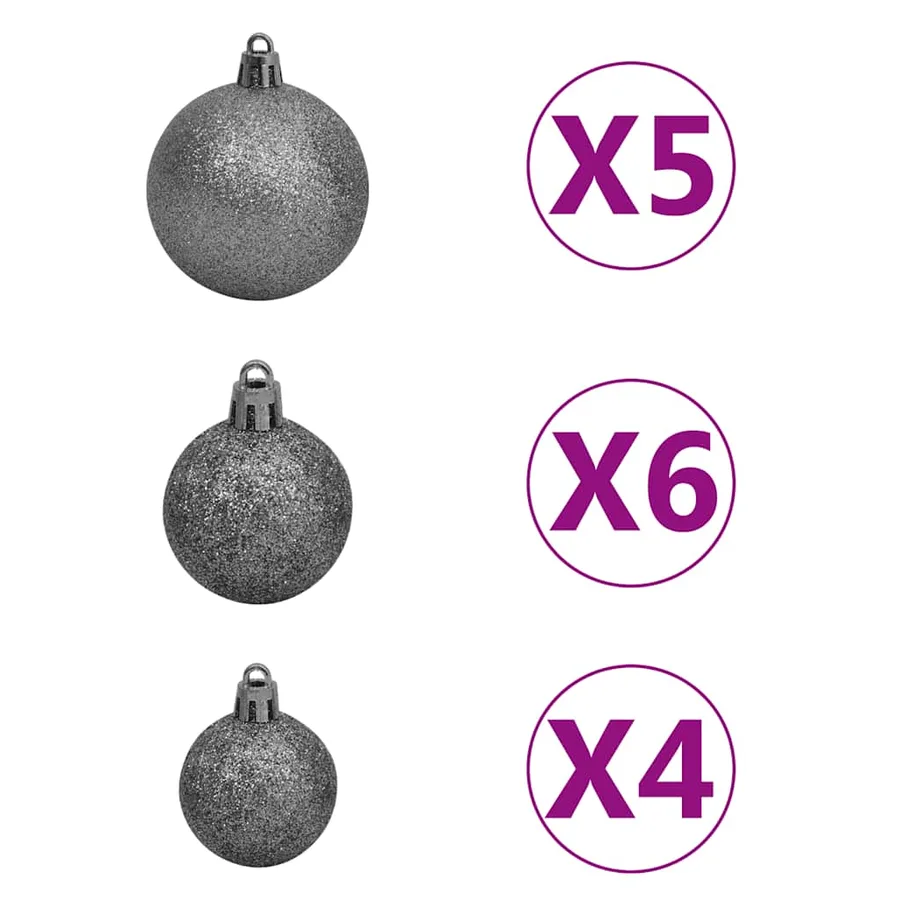 Arbre de Noël artificiel pré-éclairé et boules 120 cm vert - 8