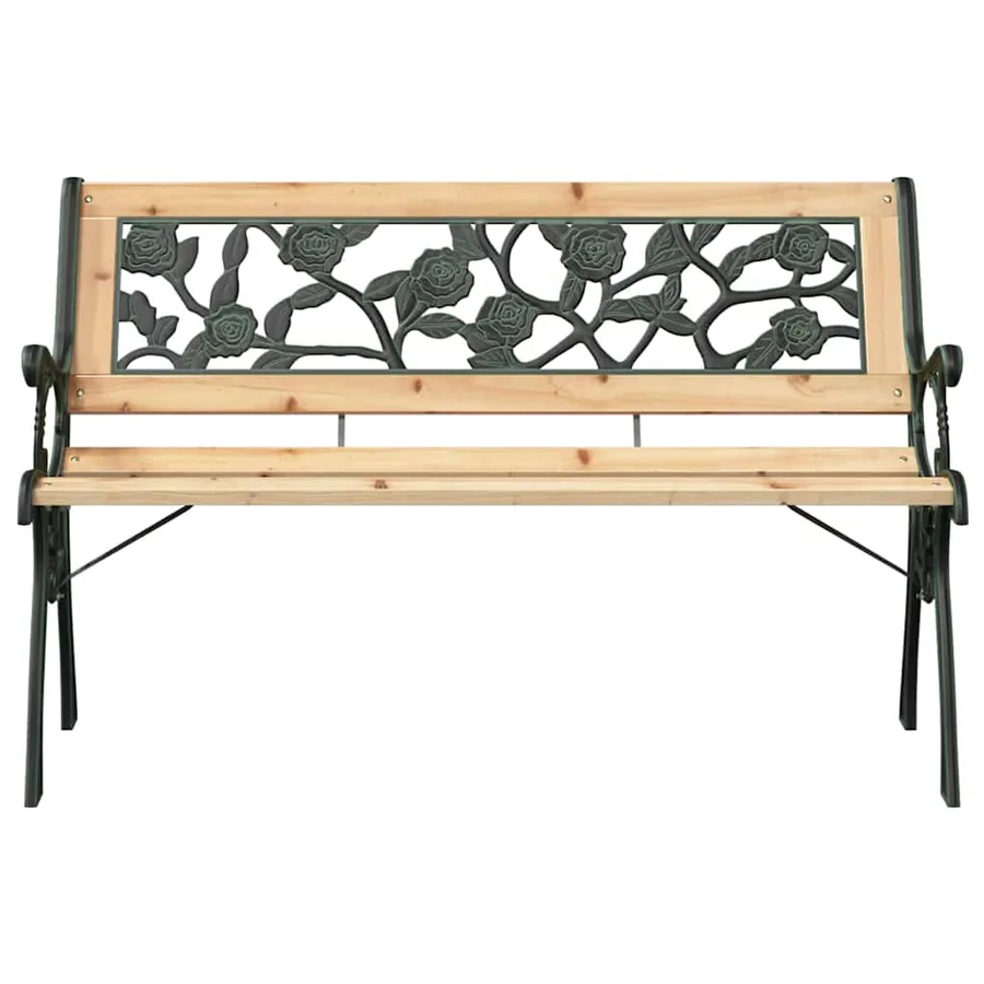 Banc de jardin avec coussin Marron 116 x 54 x 73 cm bois - 4