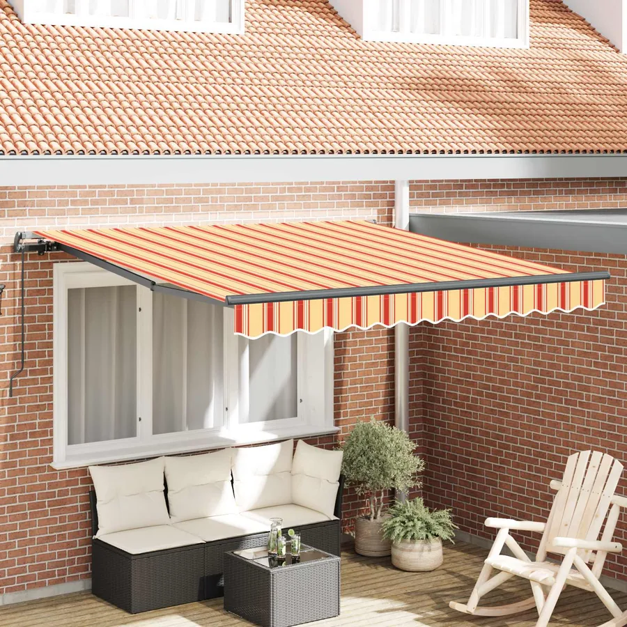 Auvent rétractable Jaune et Orange 300 x 250 cm