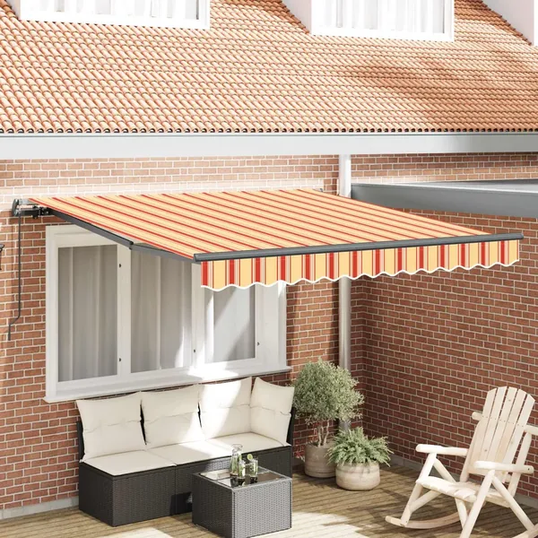 Auvent rétractable Jaune et Orange 300 x 250 cm