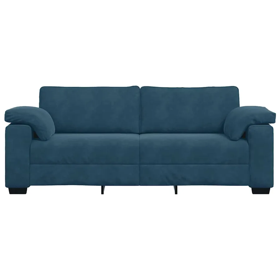 Canapé 3 places bleu velours 220x77x82 cm - 4